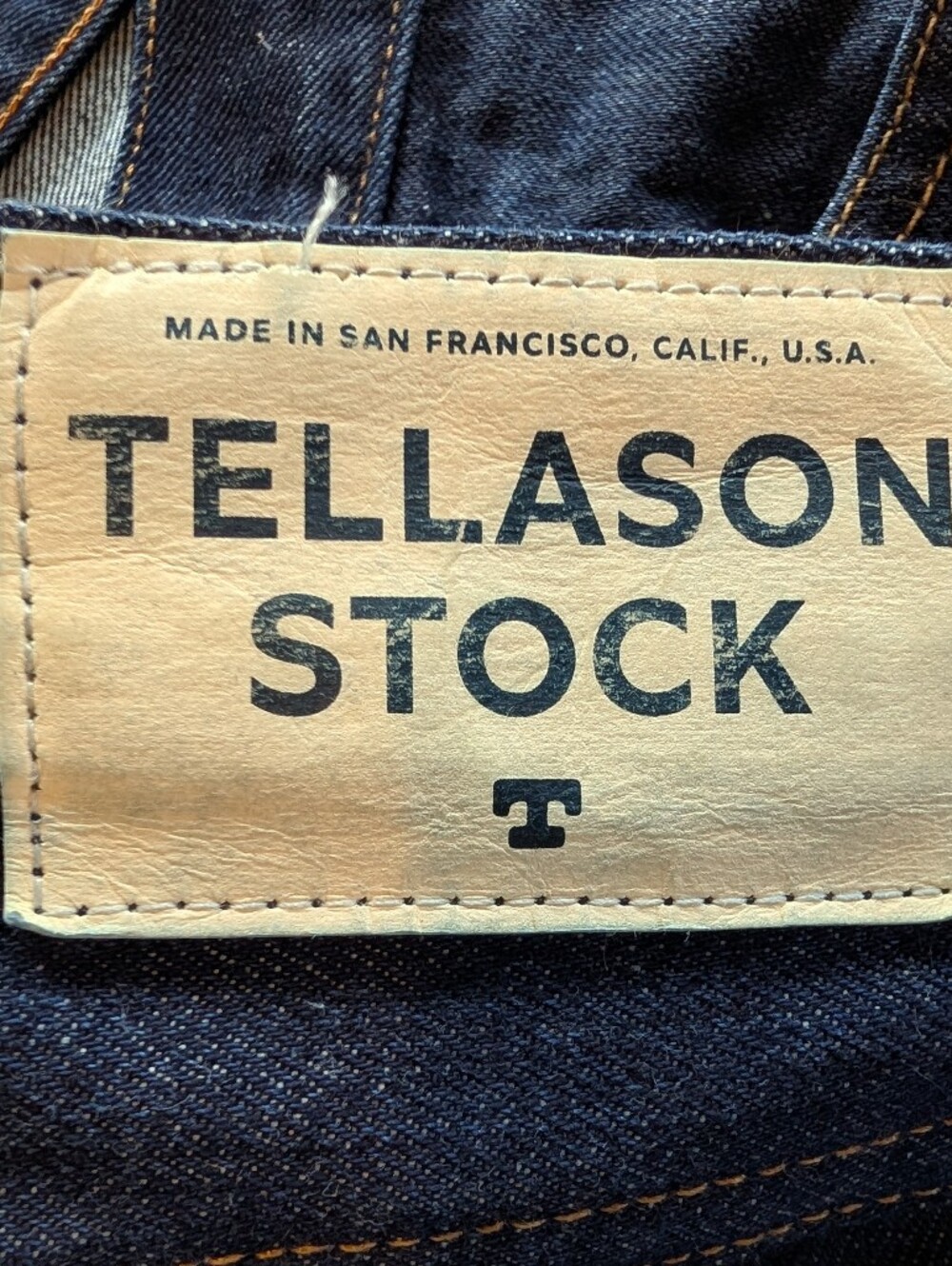 Tellason Stock Denim Jeans Made In San Francisco USA Men's Size 34 - Picture 5 of 9